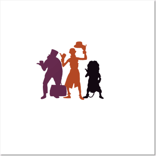 Hitchhiking Ghosts Silhouette Halloween Posters and Art